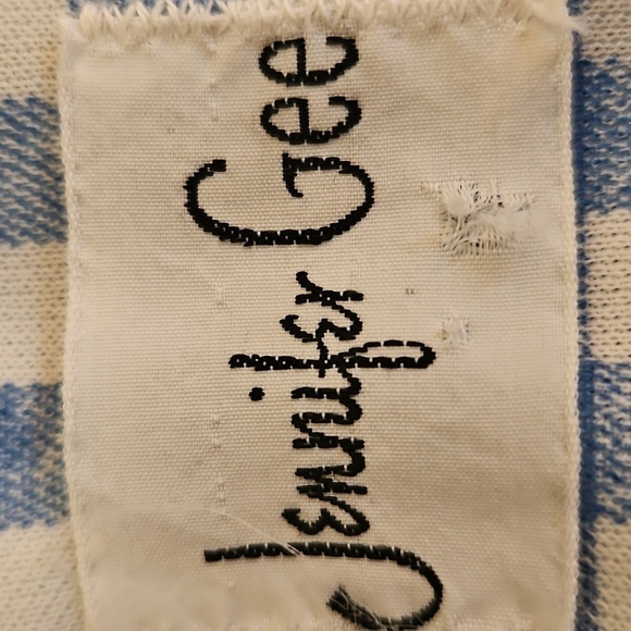 VTG JENNIFER GEE 1970s Baby Blue and White Gingham Long Sleeve Maxi Dress - Picture 9 of 11